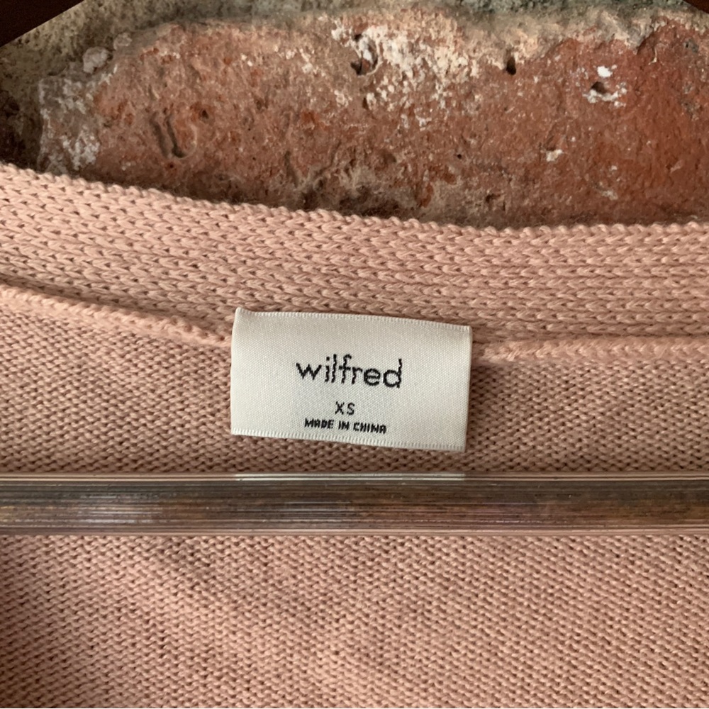 wilfred aritzia pink sweater